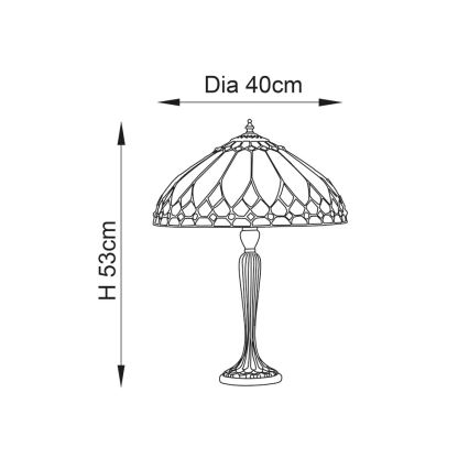 Endon 63982 - Lampe de table BROOKLYN 1xE27/60W/230V Ø 40 cm