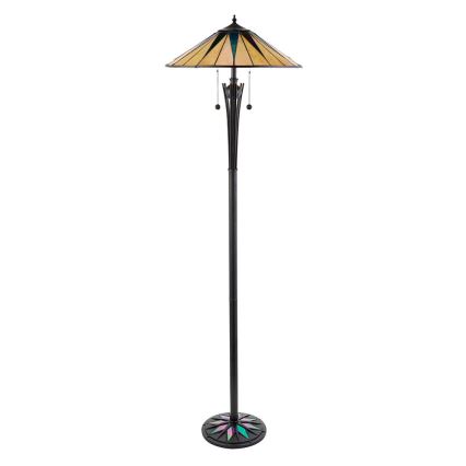 Endon 64041 - Lampadaire Tiffany DARK STAR 2xE27/60W/230V Ø 49 cm