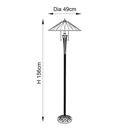 Endon 64041 - Lampadaire Tiffany DARK STAR 2xE27/60W/230V Ø 49 cm