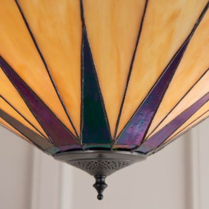 Endon 64043 - Plafonnier Tiffany DARK STAR à montage en surface 3xE27/60W/230V Ø 49 cm