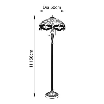 Endon 64069 - Lampadaire LIBELLULE 2xE27/60W/230V d. 50 cm