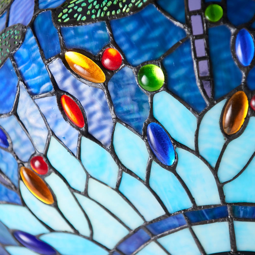 Endon 64075 - Suspension à chaîne Tiffany DRAGONFLY 3xE27/60W/230V Ø 41 cm