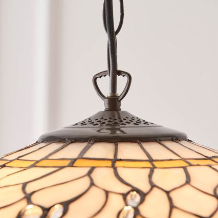 Endon 64079 - Suspension Tiffany DRAGONFLY sur chaîne, 3xE27/60W/230V, Ø 50 cm