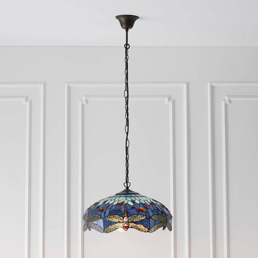 Endon 64080 - Lustre sur chaîne Tiffany DRAGONFLY 3xE27/60W/230V Ø 41 cm
