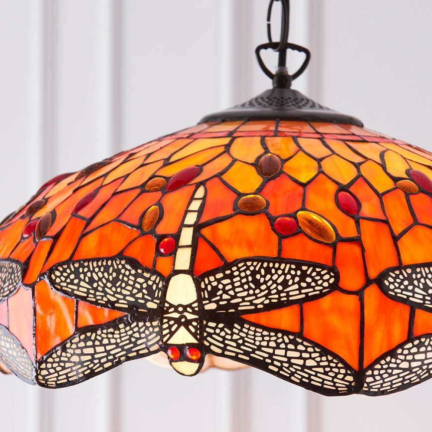 Endon 64081 - Lustre sur chaîne Tiffany DRAGONFLY 3xE27/60W/230V Ø 41 cm