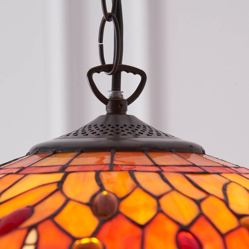 Endon 64081 - Lustre sur chaîne Tiffany DRAGONFLY 3xE27/60W/230V Ø 41 cm