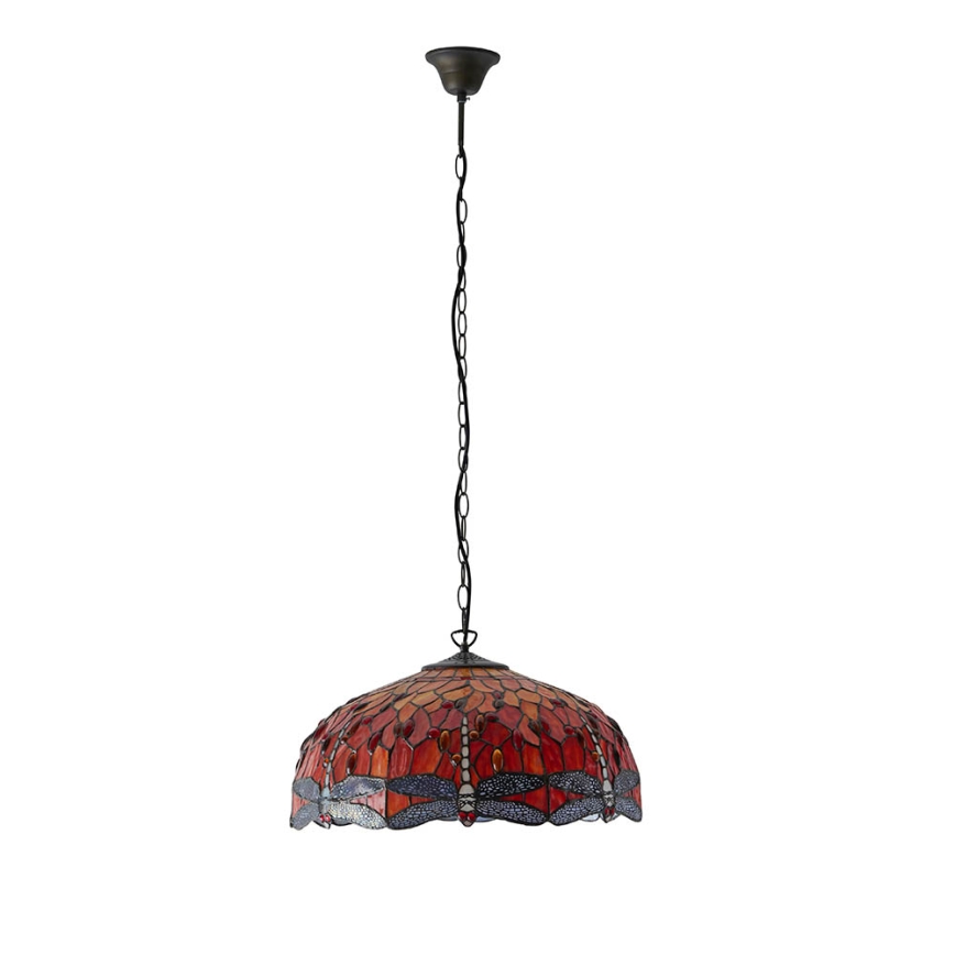 Endon 64082 - Lustre sur chaîne Tiffany DRAGONFLY 3xE27/60W/230V Ø 50 cm