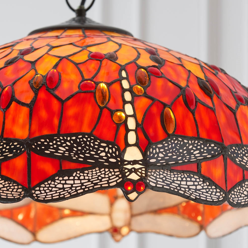 Endon 64082 - Lustre sur chaîne Tiffany DRAGONFLY 3xE27/60W/230V Ø 50 cm