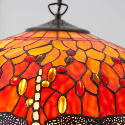 Endon 64082 - Lustre sur chaîne Tiffany DRAGONFLY 3xE27/60W/230V Ø 50 cm