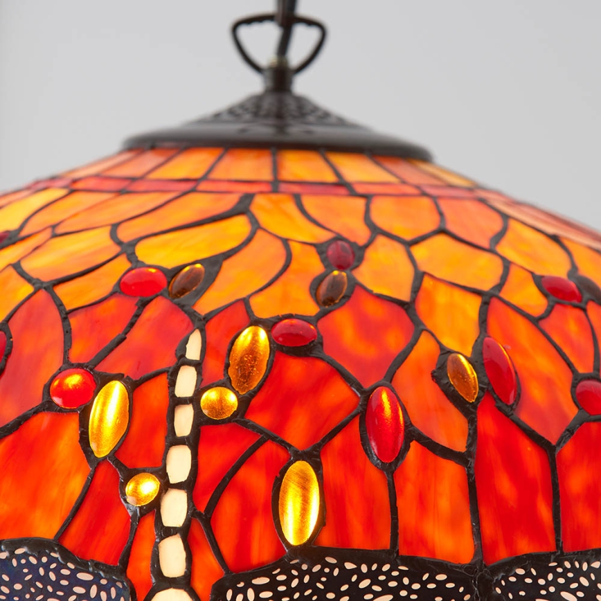 Endon 64082 - Lustre sur chaîne Tiffany DRAGONFLY 3xE27/60W/230V Ø 50 cm