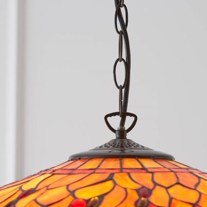 Endon 64082 - Lustre sur chaîne Tiffany DRAGONFLY 3xE27/60W/230V Ø 50 cm