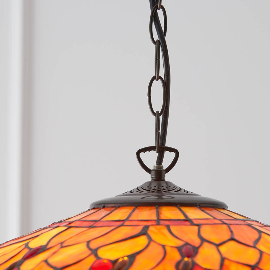 Endon 64082 - Lustre sur chaîne Tiffany DRAGONFLY 3xE27/60W/230V Ø 50 cm