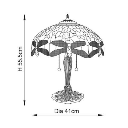 Endon 64085 - Lampe de table LIBELLULE 2xE27/60W/230V d. 41 cm