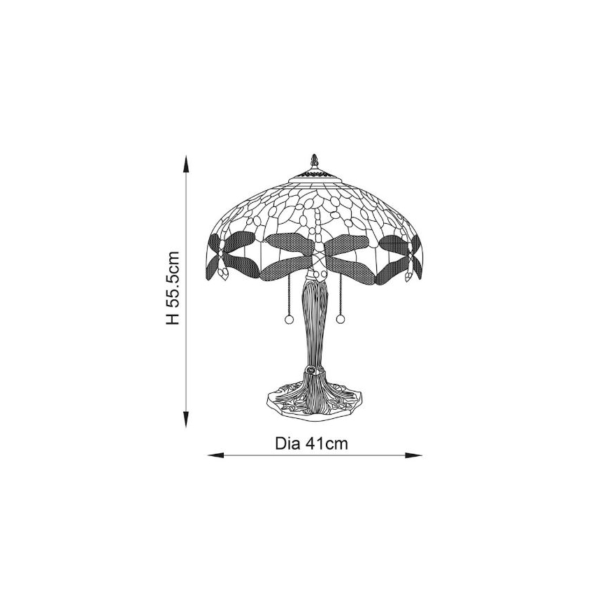 Endon 64085 - Lampe de table LIBELLULE 2xE27/60W/230V d. 41 cm