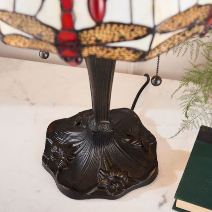 Endon 64086 - Lampe de table Tiffany DRAGONFLY 2xE27/60W/230V Ø 30 cm