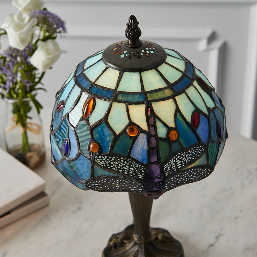 Endon 64088 - Lampe de table Tiffany DRAGONFLY 1xE14/7W/230V diam. 20 cm