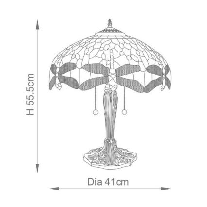 Endon 64089 - Lampe de table LIBELLULE 2xE27/60W/230V d. 41 cm