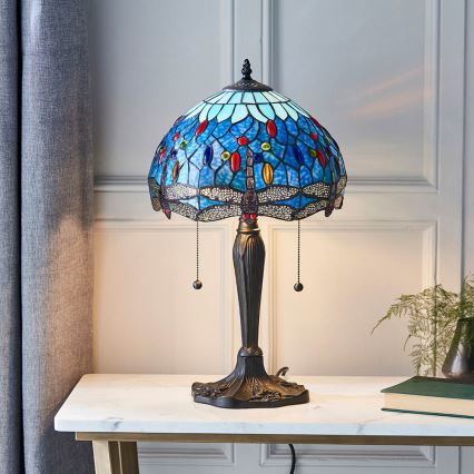 Endon 64090 - Lampe de table DRAGONFLY 2xE27/60W/230V Ø 30 cm
