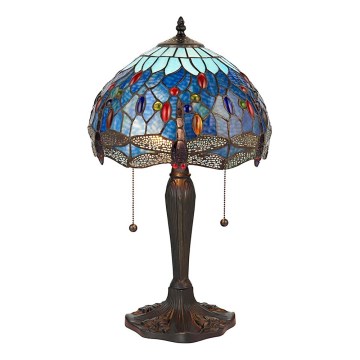 Endon 64090 - Lampe de table Tiffany DRAGONFLY 2xE27/60W/230V Ø 30 cm