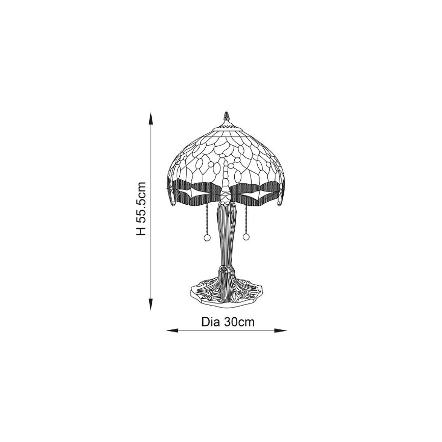 Endon 64092 - Lampe de table DRAGONFLY 2xE27/60W/230V Ø 30 cm