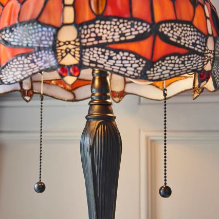 Endon 64092 - Lampe de table Tiffany DRAGONFLY 2xE27/60W/230V Ø 30 cm
