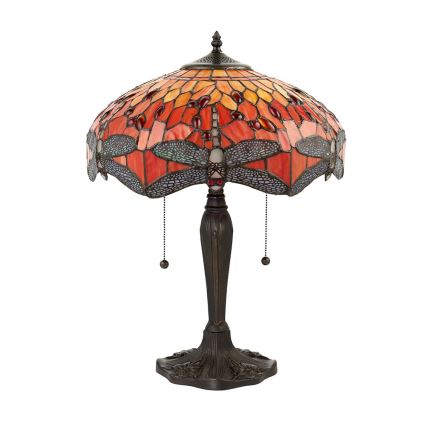 Endon 64093 - Lampe de table Tiffany DRAGONFLY 2x E27/60W/230V Ø 41 cm