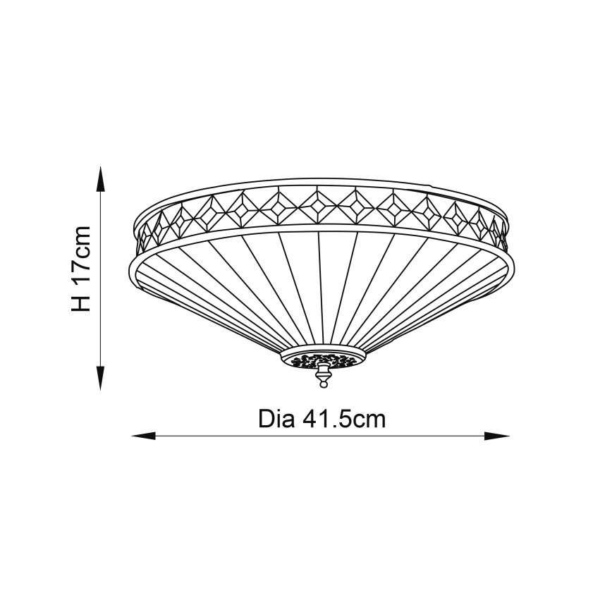 Endon 64145 - Plafonnier FARGO 2xE27/60W/230V d. 41,5 cm