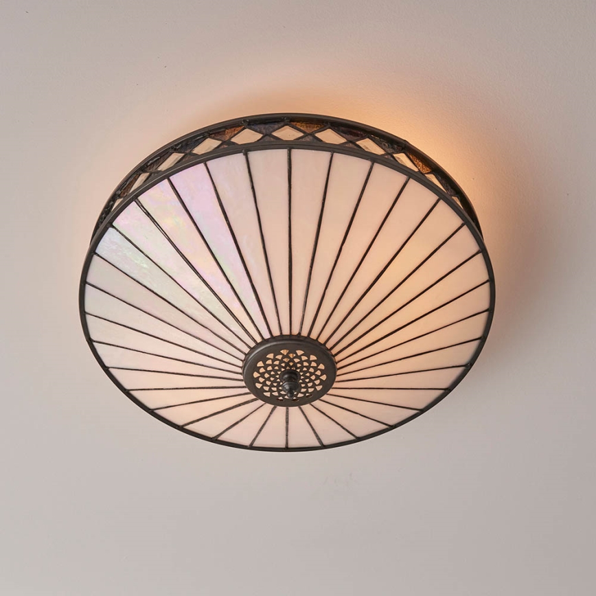 Endon 64145 - Plafonnier Tiffany FARGO 2xE27/60W/230V Ø 41,5 cm