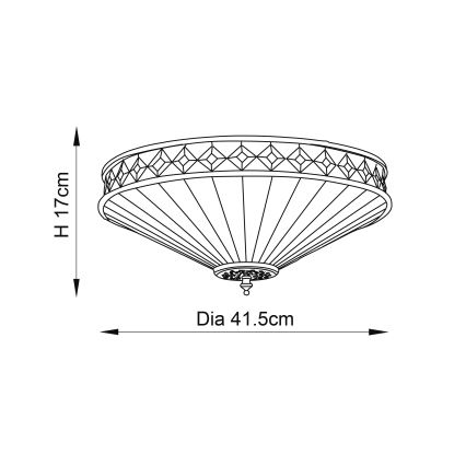 Endon 64145 - Plafonnier Tiffany FARGO 2xE27/60W/230V Ø 41,5 cm