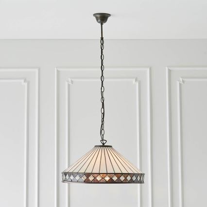 Endon 64147 - Lustre Tiffany sur chaîne FARGO 1xE27/60W/230V Ø 50 cm