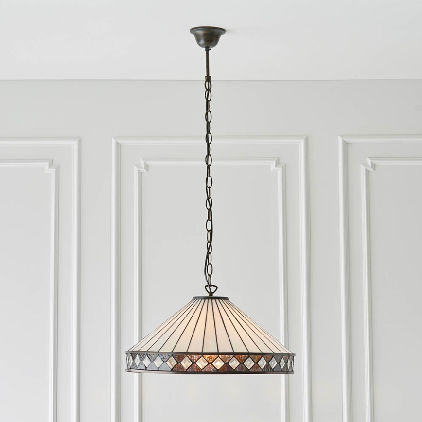 Endon 64147 - Lustre Tiffany sur chaîne FARGO 1xE27/60W/230V Ø 50 cm