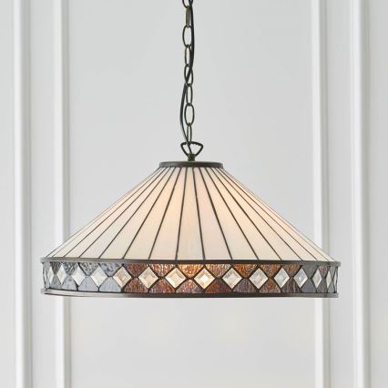 Endon 64147 - Lustre Tiffany sur chaîne FARGO 1xE27/60W/230V Ø 50 cm