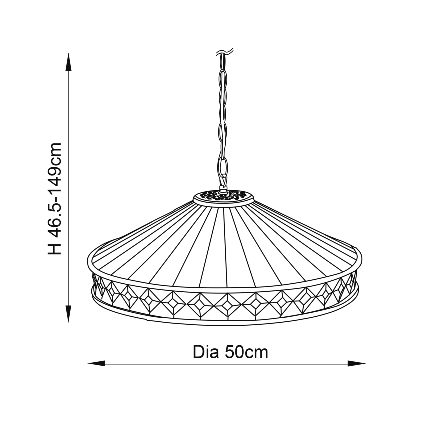 Endon 64147 - Suspension chaîne FARGO 1xE27/60W/230V d. 50 cm