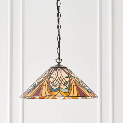 Endon 64162 - Lustre suspendu sur chaîne Tiffany HECTOR 1xE27/60W/230V Ø 40 cm