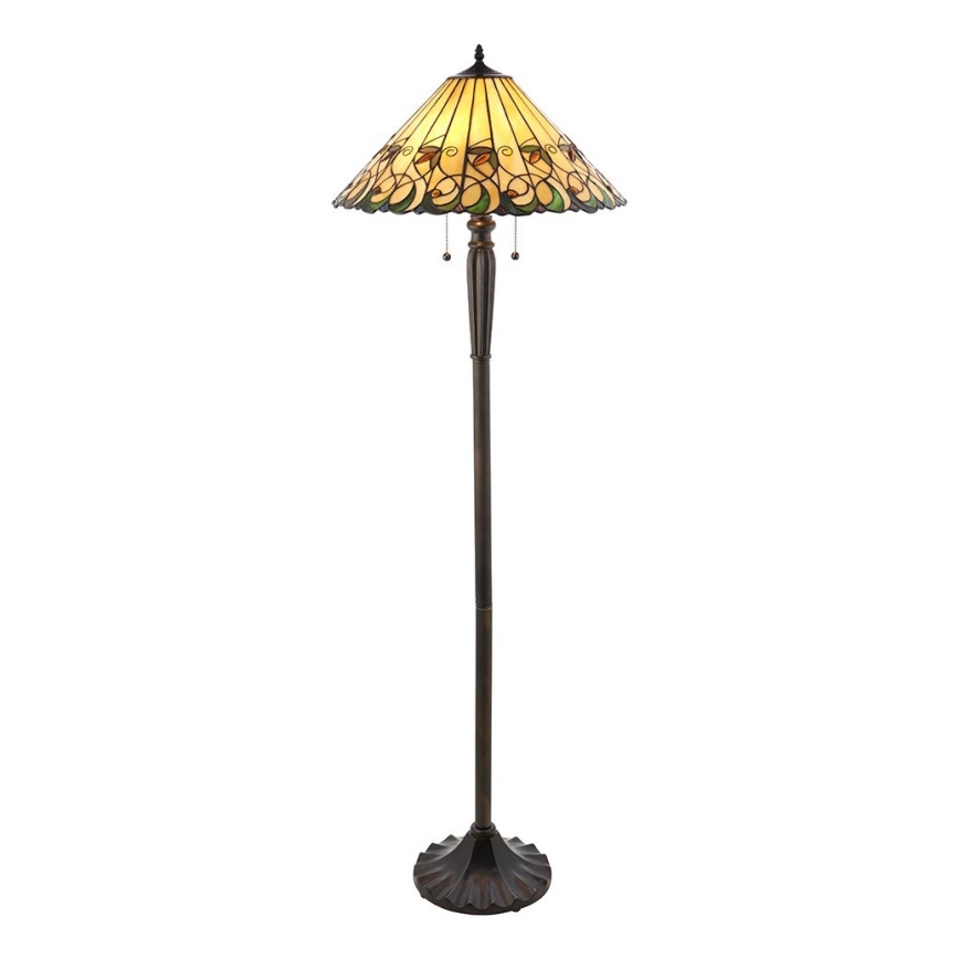 Endon 64192 - Lampadaire Tiffany JAMELIA 2xE27/60W/230V Ø 50 cm