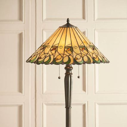 Endon 64192 - Lampadaire Tiffany JAMELIA 2xE27/60W/230V Ø 50 cm