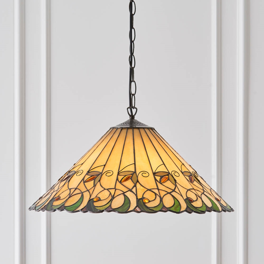 Endon 64194 - Lustre sur chaîne Tiffany JAMELIA 3xE27/60W/230V Ø 50 cm