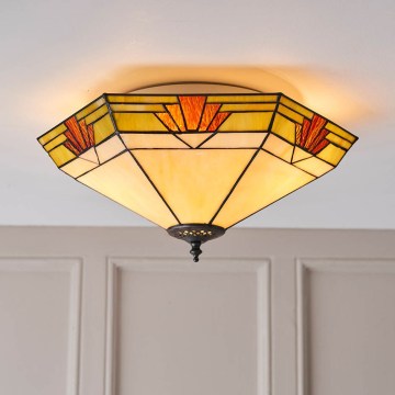 Endon 64284 - Plafonnier Tiffany NEVADA 2xE27/60W/230V Ø 40 cm