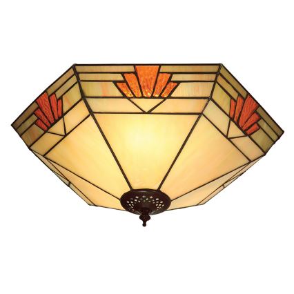 Endon 64284 - Plafonnier Tiffany NEVADA 2xE27/60W/230V Ø 40 cm