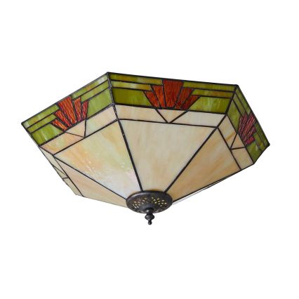 Endon 64284 - Plafonnier Tiffany NEVADA 2xE27/60W/230V Ø 40 cm