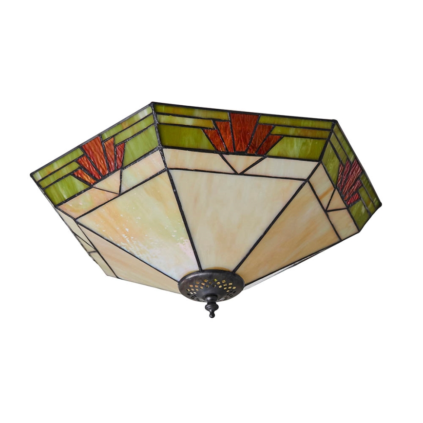 Endon 64284 - Plafonnier Tiffany NEVADA 2xE27/60W/230V Ø 40 cm
