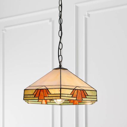 Endon 64285 - Suspension à chaîne Tiffany NEVADA 1xE27/60W/230V, Ø 35 cm