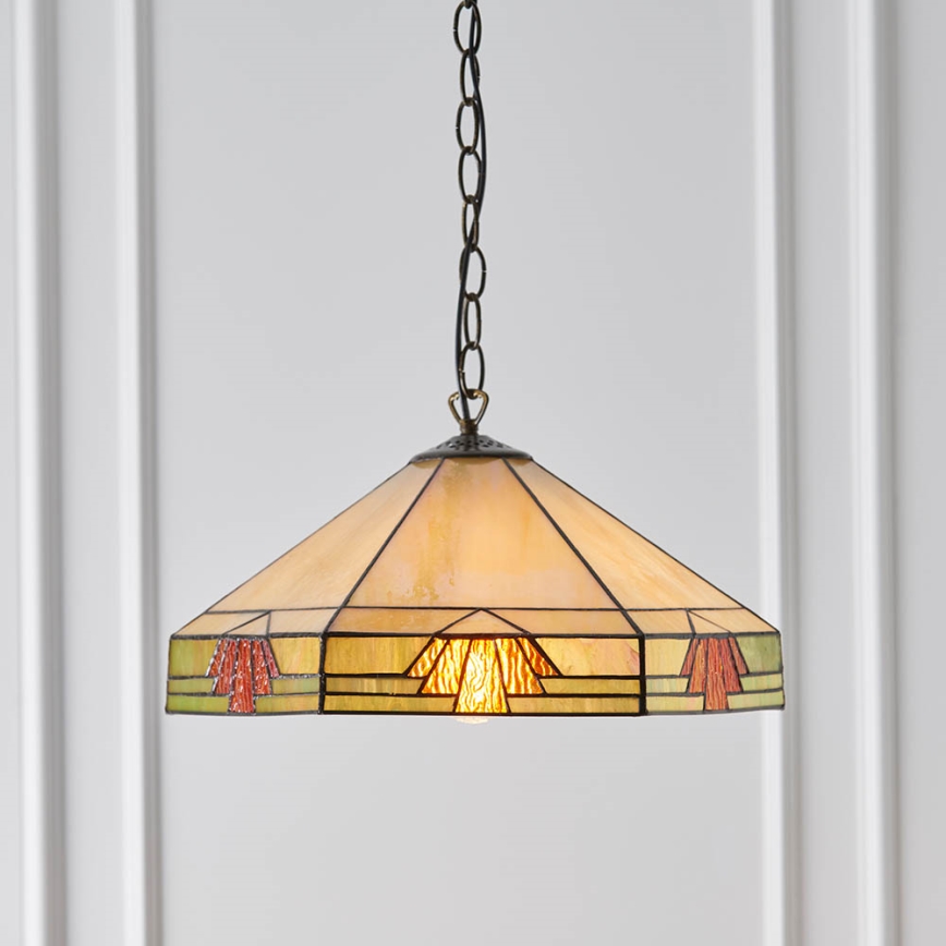 Endon 64285 - Suspension à chaîne Tiffany NEVADA 1xE27/60W/230V, Ø 35 cm