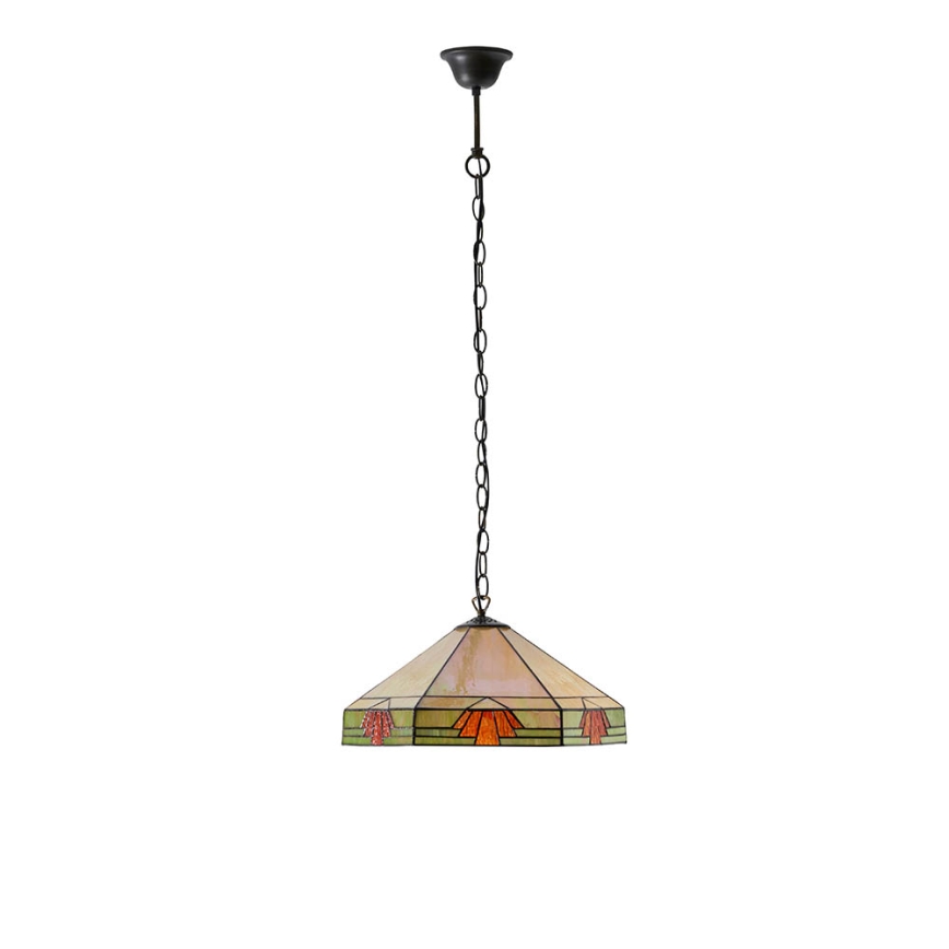 Endon 64285 - Suspension à chaîne Tiffany NEVADA 1xE27/60W/230V, Ø 35 cm