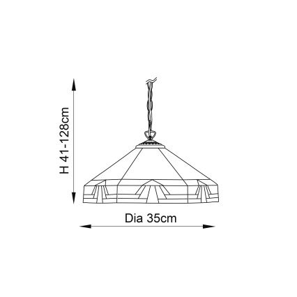 Endon 64285 - Suspension chaîne NEVADA 1xE27/60W/230V d. 35 cm