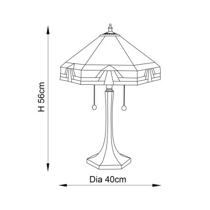 Endon 64286 - Lampe de table NEVADA 2xE27/60W/230V d. 40 cm