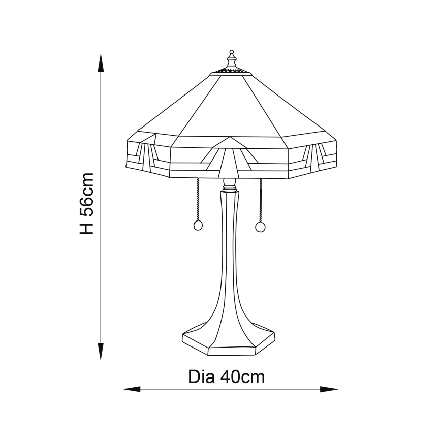 Endon 64286 - Lampe de table Tiffany NEVADA 2xE27/60W/230V Ø 40 cm