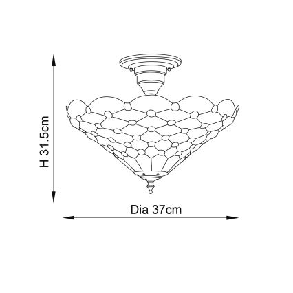 Endon 64300 - Lustre plafonnier Tiffany PEARL 3xE27/60W/230V Ø 37 cm