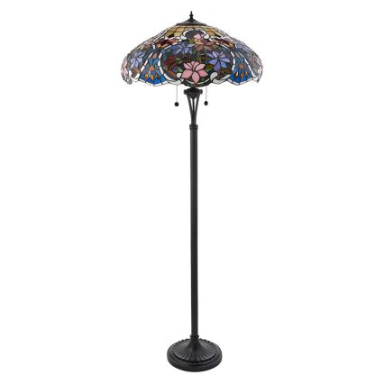 Endon 64323 - Lampadaire Tiffany SULLIVAN, 2 x E27 (60 W), 230 V, Ø 56 cm