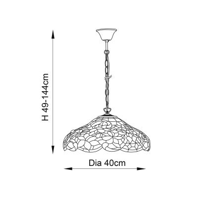 Endon 64325 - Lustre à chaîne SULLIVAN 1xE27/60W/230V Ø 40 cm